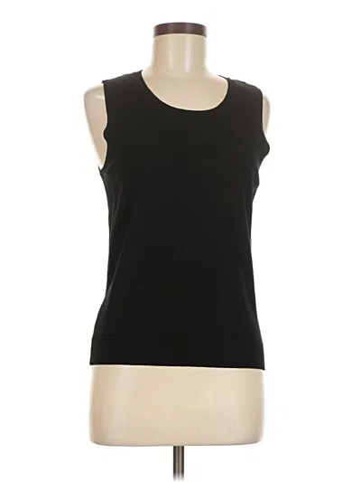 Pre-owned August Silk Sleeveless Top Black Scoop Neck Tops