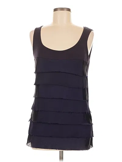 Pre-owned August Silk Sleeveless Top Black Square Neckline Tops