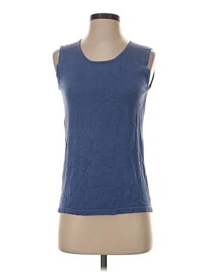 Pre-owned August Silk Sleeveless Top Blue Scoop Neck Tops