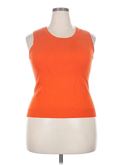 Pre-owned August Silk Sleeveless Top Orange Boatneck Tops