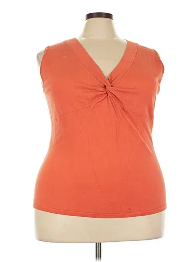 Pre-owned August Silk Sleeveless Top Orange Sweetheart Neckline Tops