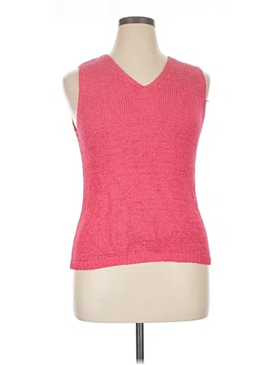 Pre-owned August Silk Sleeveless Top Pink V-neck Tops