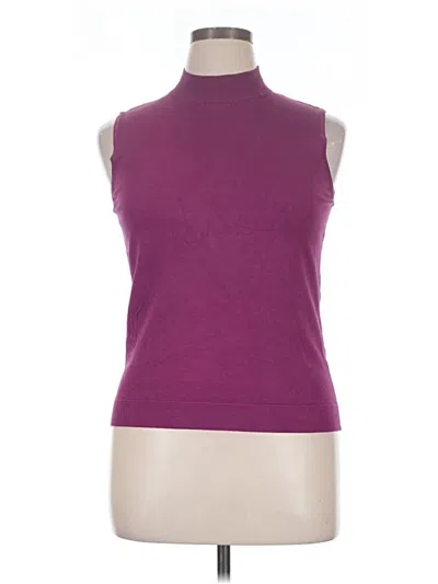 Pre-owned August Silk Sleeveless Top Purple High Neck Tops