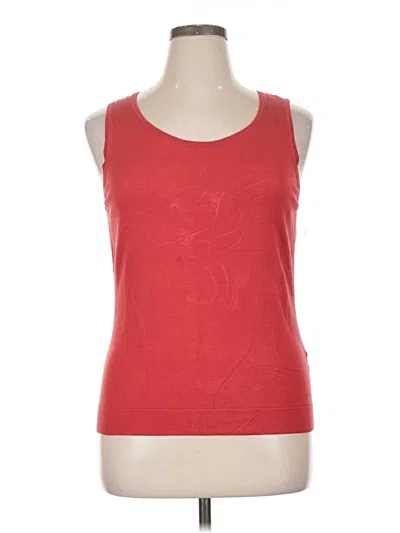 Pre-owned August Silk Sleeveless Top Red Scoop Neck Tops