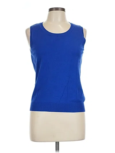 Pre-owned August Silk Sleeveless T-shirt In Blue