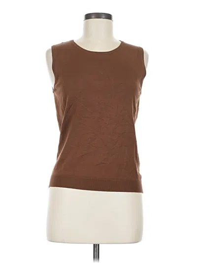 Pre-owned August Silk Sleeveless T-shirt In Brown