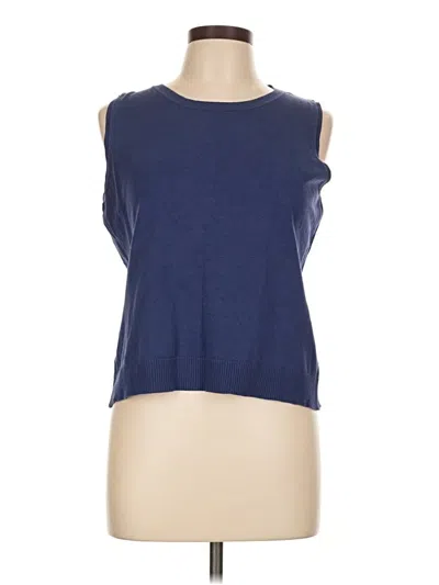 Pre-owned August Silk Sweater Vest In Blue