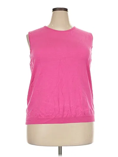 Pre-owned August Silk Sweater Vest In Pink