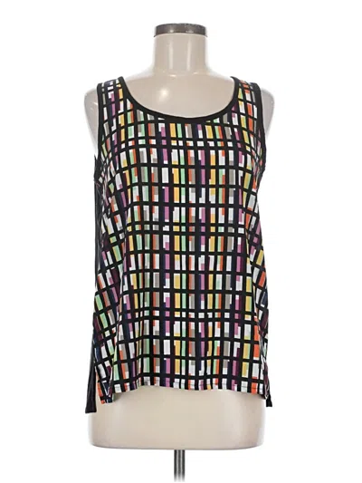 Pre-owned August Silk Tank Top Black Square Neckline Tops