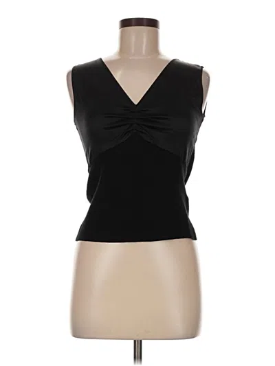 Pre-owned August Silk Tank Top Black Strapless Neckline Tops