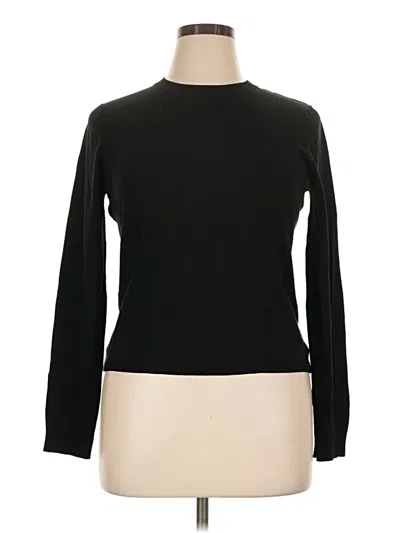 Pre-owned August Silk Turtleneck Sweater In Black