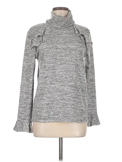 Pre-owned August Silk Turtleneck Sweater In Gray