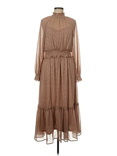 August Sky Casual Dress In Brown