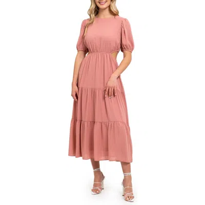 August Sky Cutout Maxi Dress In Rose