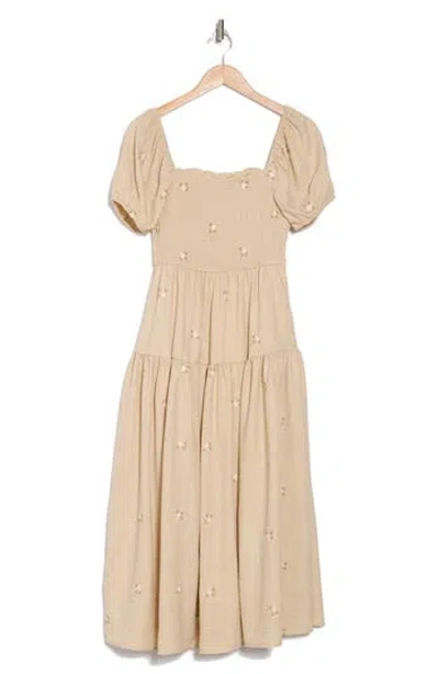 August Sky Floral Embroidered Maxi Dress