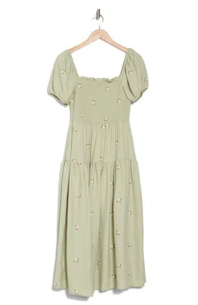 August Sky Floral Embroidered Maxi Dress