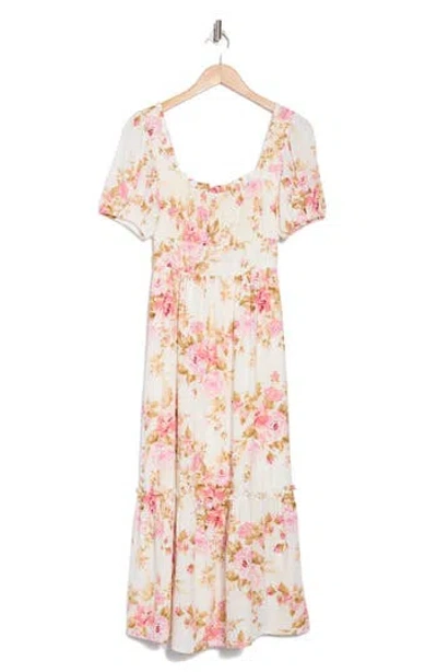 August Sky Floral Midi Dress