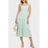August Sky Floral Tie Strap Sundress In Multi