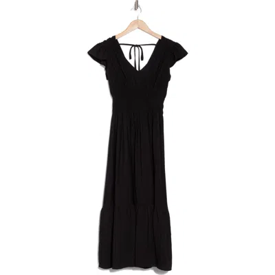 August Sky Flutter Sleeve Midi Dress