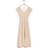 August Sky Flutter Sleeve Midi Dress