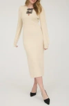 August Sky Long Sleeve Sweater Dress In Neutral