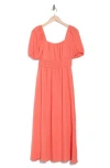 August Sky Puff Sleeve Midi Dress