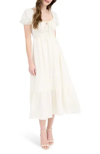 August Sky Puff Sleeve Midi Dress