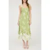 August Sky Shoulder Tie Midi Dress