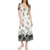 August Sky Shoulder Tie Midi Dress