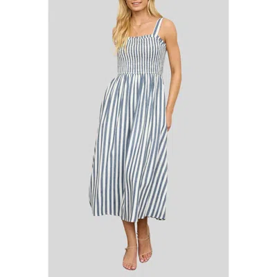 August Sky Stripe Sundress In Blue