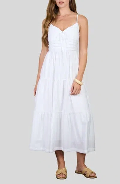 August Sky Tiered Maxi Sundress In White