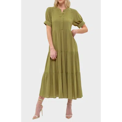 August Sky Tiered Midi Dress