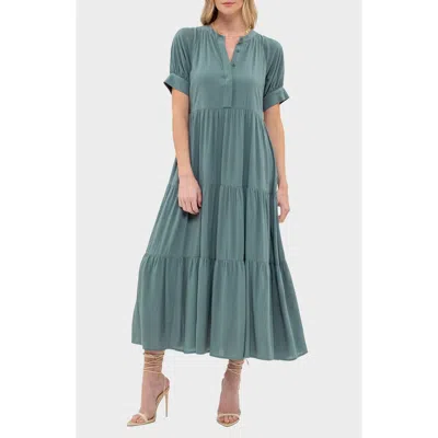 August Sky Tiered Midi Dress