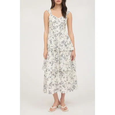 August Sky Tiered Midi Sundress