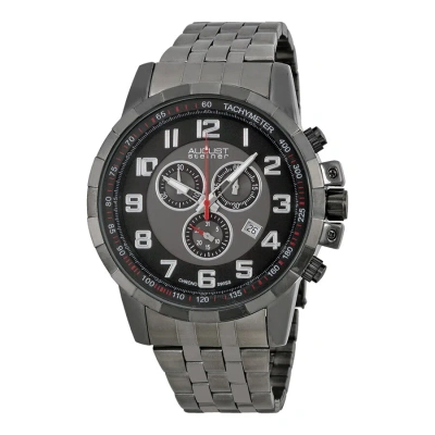 August Steiner Black Dial Black-plated Men's Watch As8118bk In Gray