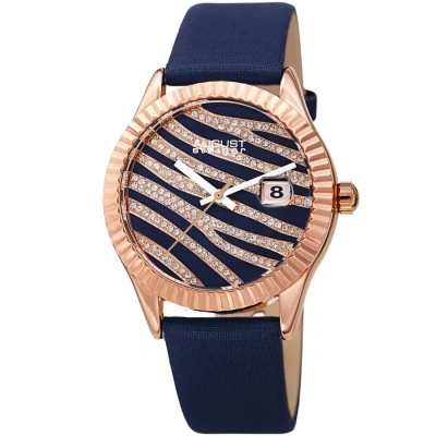 August Steiner Blue And Rose Gold Dial Ladies Watch As8275bu