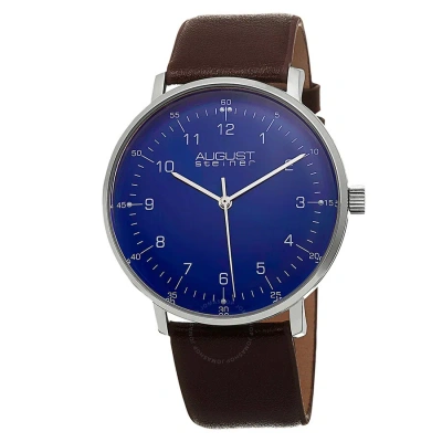 August Steiner Blue Dial Brown Leather Men's Watch As8090br