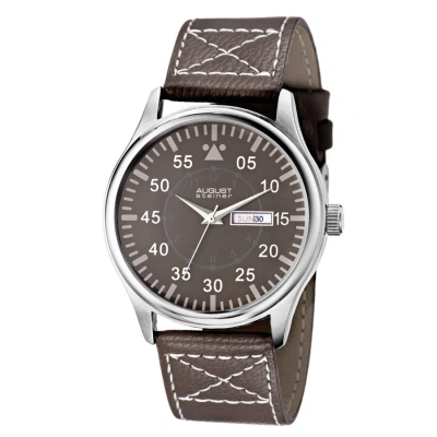 August Steiner Brown Dial Brown Leather Men's Watch As8074bk