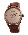 August Steiner Men's Genuine Leather Strap Watch