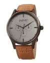 August Steiner Men's Genuine Leather Strap Watch