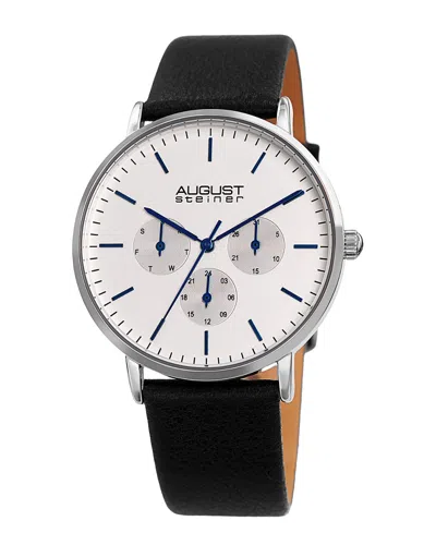 August Steiner Men's Genuine Leather Watch