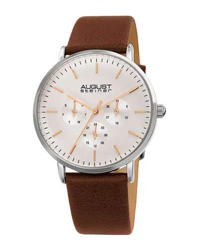 August Steiner Men's Genuine Leather Watch