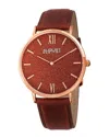 August Steiner Red Sandstone Dial Red Leather Men's Watch As8211rgrd