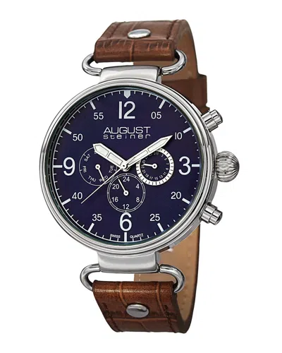 August Steiner Men's Leather Watch