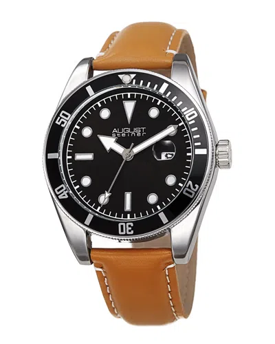 August Steiner Men's Leather Watch In Brown