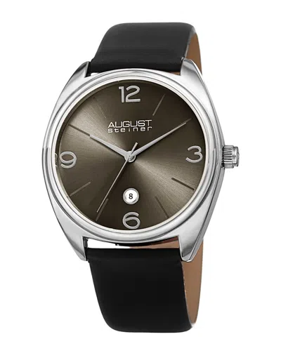 August Steiner Men's Leather Watch In Brown