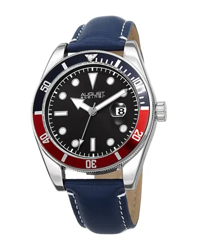 August Steiner Men's Leather Watch In Metallic