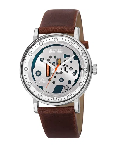 August Steiner Men's Leather Watch In Brown