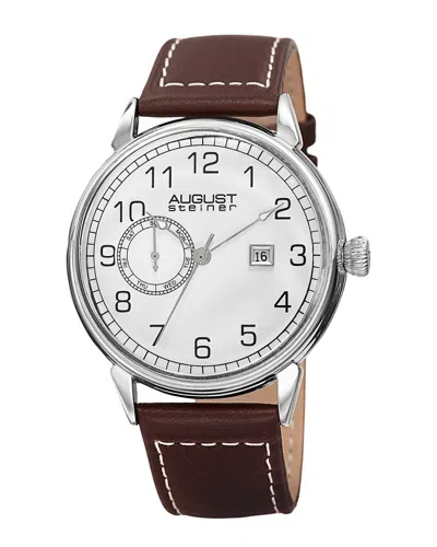 August Steiner Men's Leather Watch In Gray