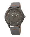 August Steiner Men's Microfiber Over Leather Watch